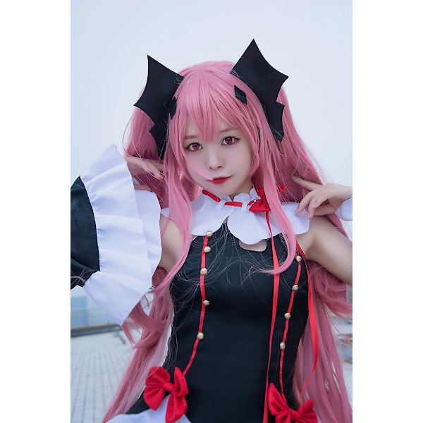 Seraph Of The End Owari No Seraph Krul Tepes Cosplay Kostym Uniform Peruk Cosplay Anime Häxa Vampyr Halloween Kostym för kvinnor S