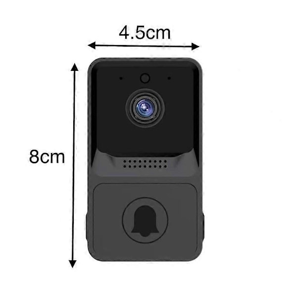 Trådlös Fjärrkontroll Video Dörrklocka, Smart Video Dörrklocka Hem Intercom HD Mörkerseende Wifi Laddning, Smart Dörrklocka, Tvåvägssamtal, Appkontroll
