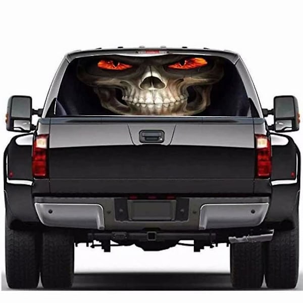 Bilklistremerke Grim Reaper Bakrute Grafisk Dekal for Bil Lastebil SUV 135*36cm