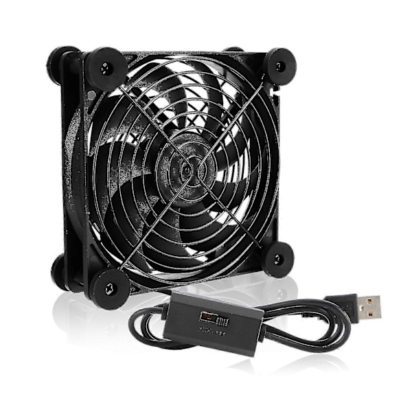 Reitittimen tuuletin DIY PC-jäähdytin TV-boksin jäähdytys Hiljainen DC 5V USB-virta 120mm tuuletin ruuveilla Protecti