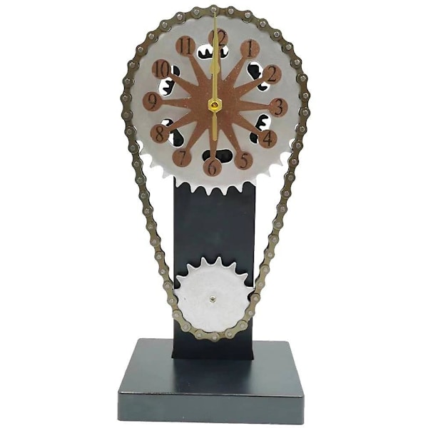 American Gear Clock Kreativ dekorativ skrivbordsklocka Retro Kedjeklocka Hantverk Prydnad Kedja Gear Clock Chocolate
