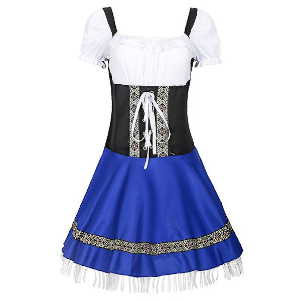 Klassinen baijerilainen Oktoberfest-asu Carnival Beerfest Tavern Clubs Wench Cosplay Fancy Juhlamekko Halloween Sock L