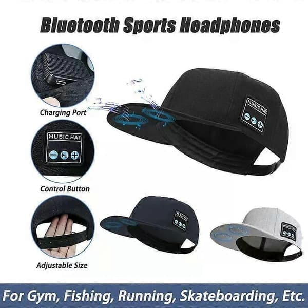 Utendørs sport solskjerm golf trådløs bluetooth musikk lyd hatt bluetooth headset solhatt white