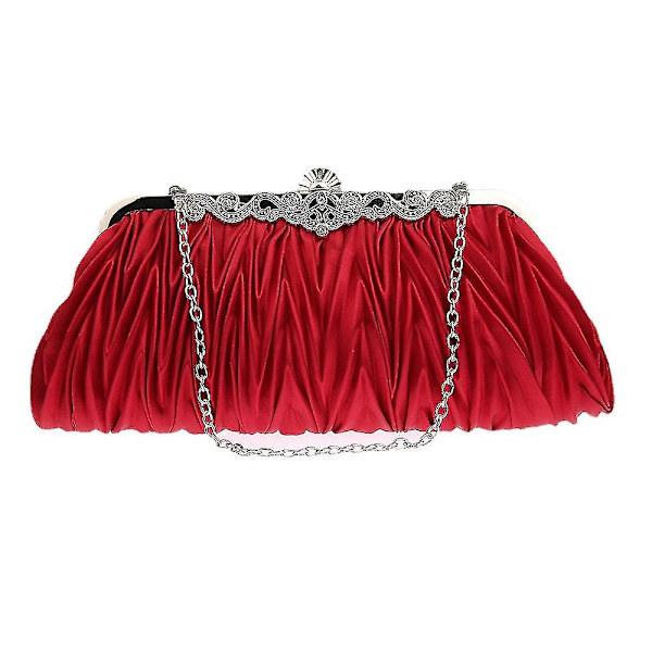 Dam Dam Handväska Dam Handväska Enkel middagsväska Clutchväska Plisserad handväska Rose red