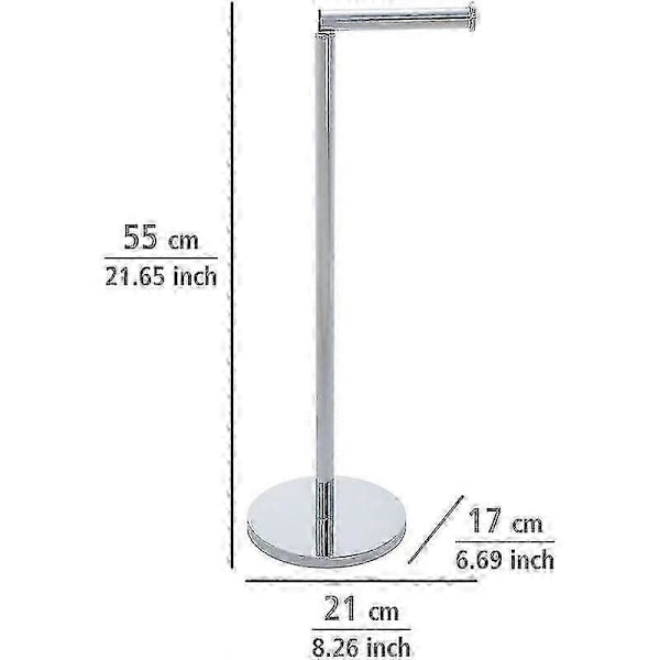 Stående toiletpapirholder i rustfrit stål, ideel til 4 ruller toiletpapir, nem at vedligeholde, rustfrit stål