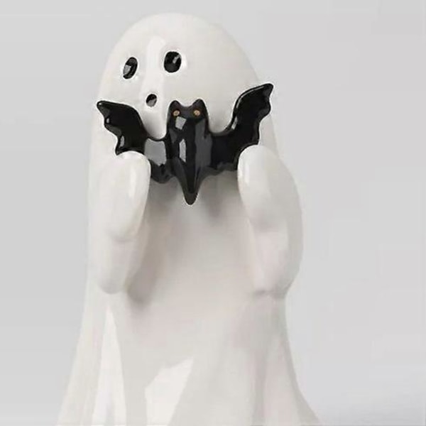 Pcmursal Spøgelsesskulptur, Hvide Spøgelsesfigurer, Halloween Uhyggelig Spøgelsespynt, Uhyggelige Halloween Spøgelsesornamenter i Resin til Køkken, Stue, Bar