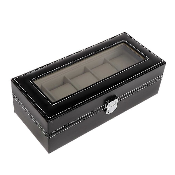 Klockbox Förvaring för Fodral Presentförpackning Smyckeskrin 5 Fack Lyxig Konstläder