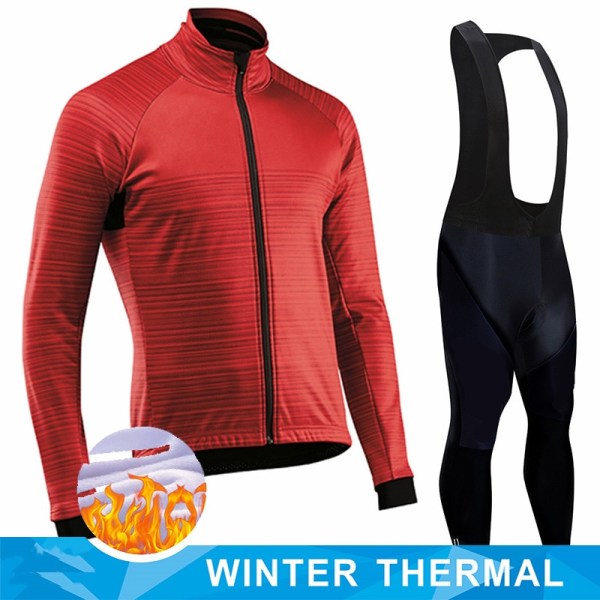 Vinterfleece herr 2023 cykeltröja set Mountian cykelkläder Bär Ropa Ciclismo Racing cykelkläder Team cykeldräkt Sky Blue S
