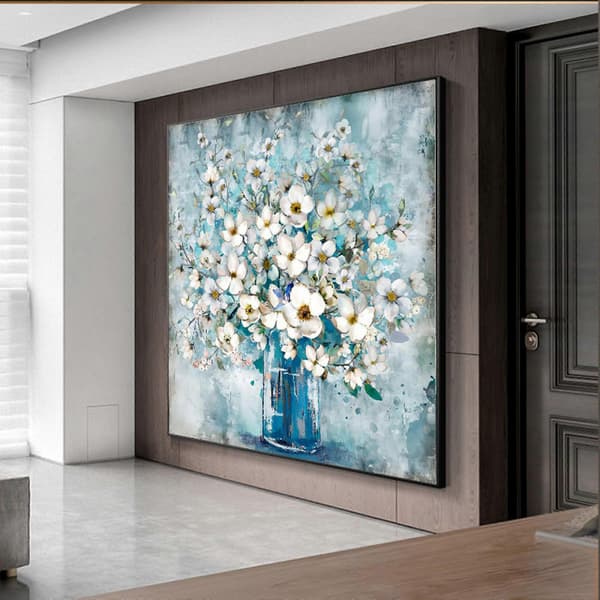 Canvas Tavlor Väggkonst Jasminblomma (23.6\"x23.6\")