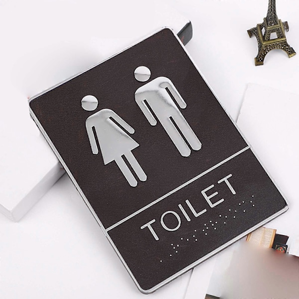 Man&Woman WC Dekaler Toalettskyltar Toalett Skylt Plakett Silver