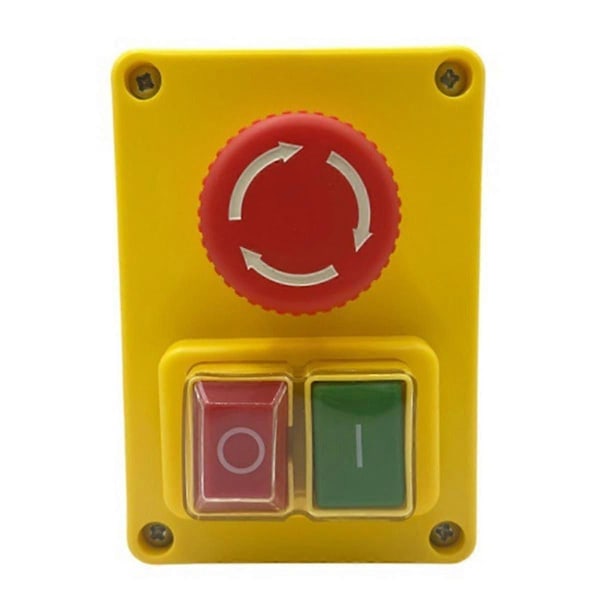 KJD17D 250V 16A Elektromagnetisk Tryckknappsbrytare Nödstoppsbrytare för Elverktyg & Mac -X