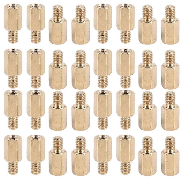 50 stk. PC PCB Bundkort Messing Afstandsstykke Sekskantet M3 7+4mm