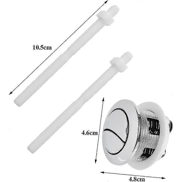 2-pak Universal Toilet Cisterne Trykknapper 38mm Dobbelt Skyl Pop Op Knap Standard Dobbelt Skyl Knap Superb