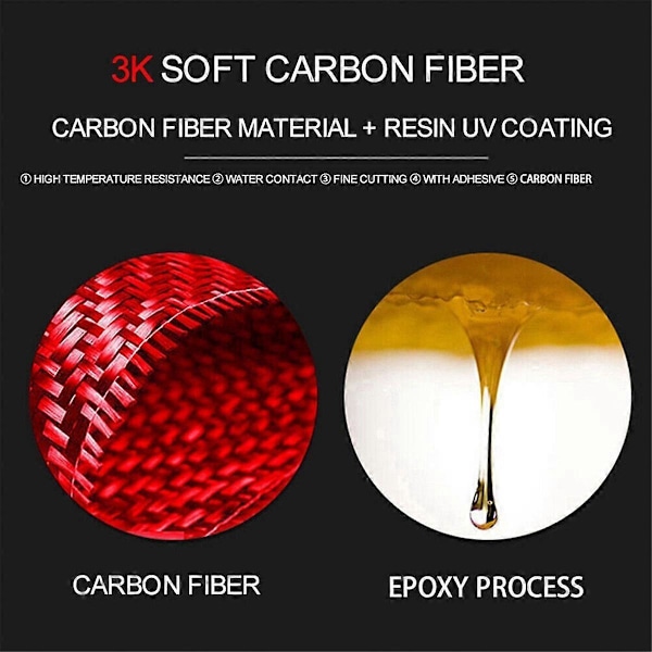 6 st Röda Kolfiber Interiör Växelspakskåpa Trim Set för Accord 2013-2017