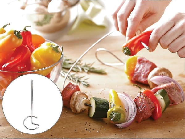 6 stk. Spidde til Airfryer, Kebabspidde til Airfryer, Airfryer Kebabspidde og Stativ, 10x30mm - dig