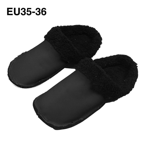 Vaskbar Vinter Varm Croc Clog Indersål Slidstærk Furry Indlæg Liner Slipper Sort EU35-36