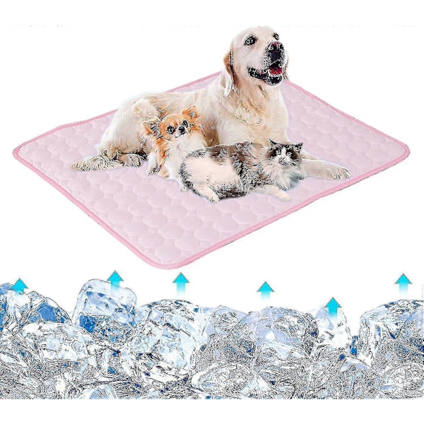 Kjølematte for hund, sovematte, vaskbart kjøleteppe i is silke for hundehus, sofa, seng