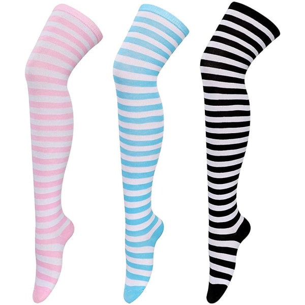 3 par ekstra lange sokker for kvinner over kneet Knesokker over kneet lange sokker Style 2