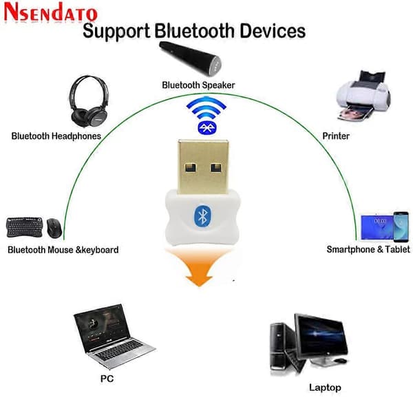 Mini USB Bluetooth V5.0 Mottaker Adapter USB Trådløs Bluetooth 5.0 Musikklyd Mottaker Dongle for Datamaskin PC Trådløs Mus