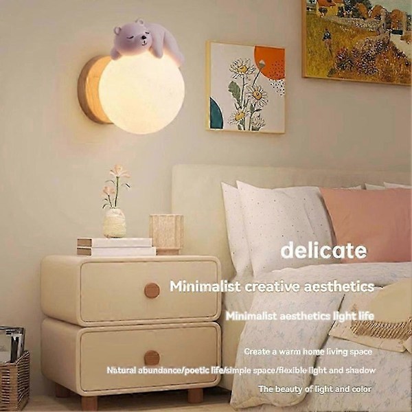 Dimbar Fastmonterad Modern LED Vägglampa Barnrum Väggmonterad Lampa för Vardagsrum Hall Res