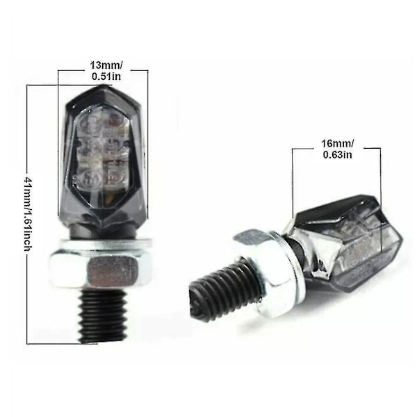 4-pack LED-blinkers Mini Rökfärgade Lins Blinkers Fram Bak MC-Ljus, 11