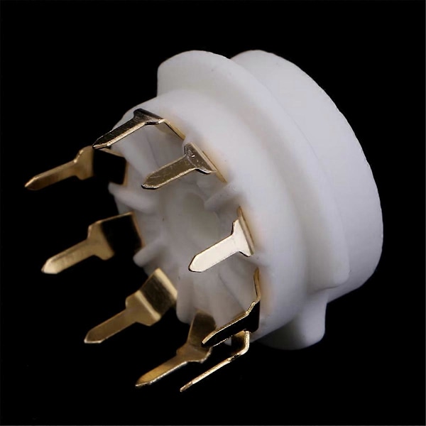 4 st Keramiska 9-pin Guld PCB Vakuumrörsockel för 12AX7, 12AT7, 12AU7, ECC83, ECC82, E88CC, 6922, 6p1
