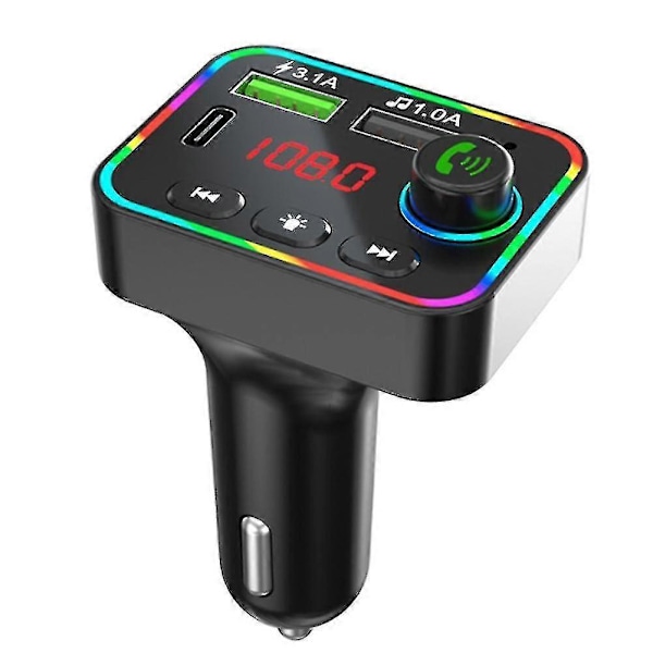 Led-valo Bluetooth 5.0 FM-lähetin Auto MP3-soitin Langaton Handsfree