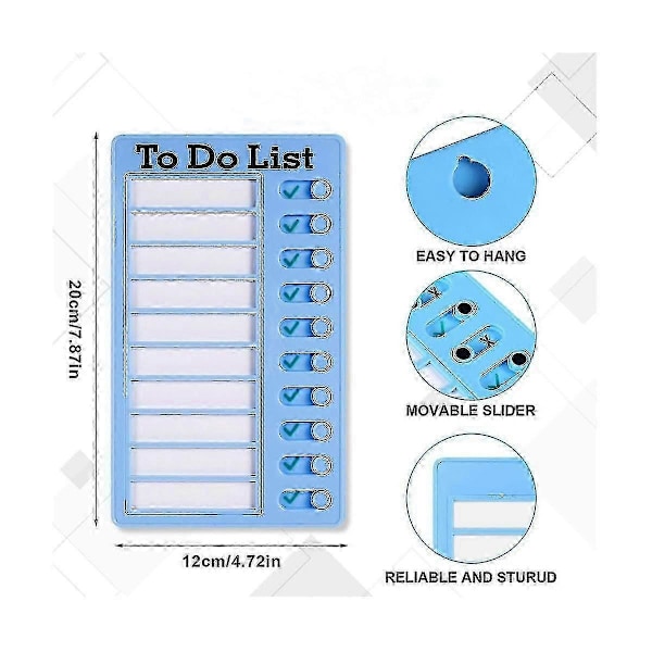 4 stk. To Do List Tavle Tørrslettbar Memo List Tavle Oppgaveoversikt Rv List Tavle Med 10 Tørrslettbare Papirark