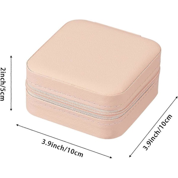 Nye Modeller PU Læder Lille Smykkeskrin, Rejse Bærbart Smykkeetui (pink)