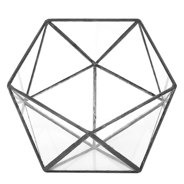 Geometrisk Glas Planteringsbehållare för Suckulenter Mossor Ormbunkar Växter Landskapsdekoration