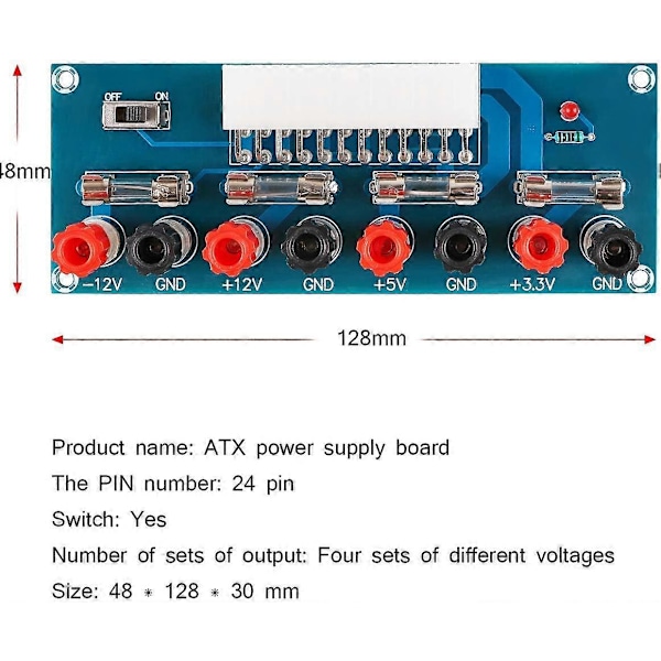 2 kpl 24-nastainen ATX Benchtop -sovitin virtalähdelevy tietokone ATX-virtalähde