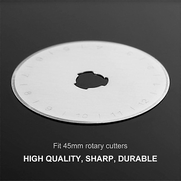 45mm Roterende Kutterblader, 10 Pakke 45mm Erstatt Roterende Blader, Roterende Kuttere for Quilting Scrapbooking Søm Kunst & Håndverk, Skarpe og Holdbare