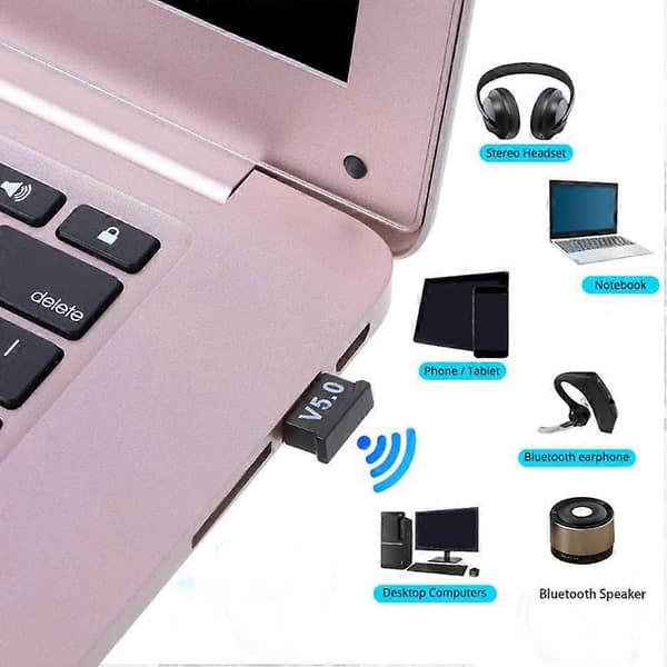 Bluetooth 5.0 Musikkadapter Datamaskin Trådløs Lydsender Mottaker USB Rask Hastighet Dongle Bluetooth 5.0 Musikkadapter