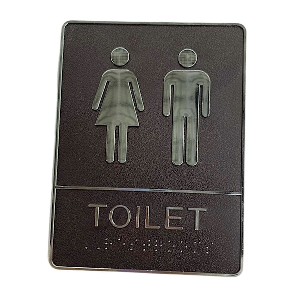 Man&Woman WC Dekaler Toalettskyltar Toalett Skylt Plakett Silver