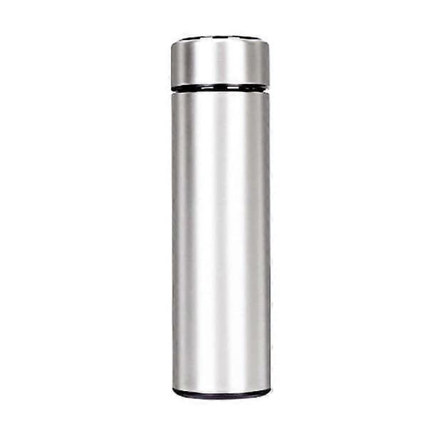 Intelligent temperaturmåling display vannkopp i rustfritt stål, lekkasjesikker - 500 ml sølv Silver 500ml