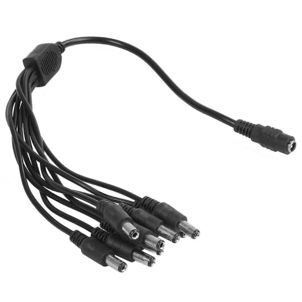 5,5x2,1 mm 8-vejs Splitter DC Strømkabel Strømforsyning