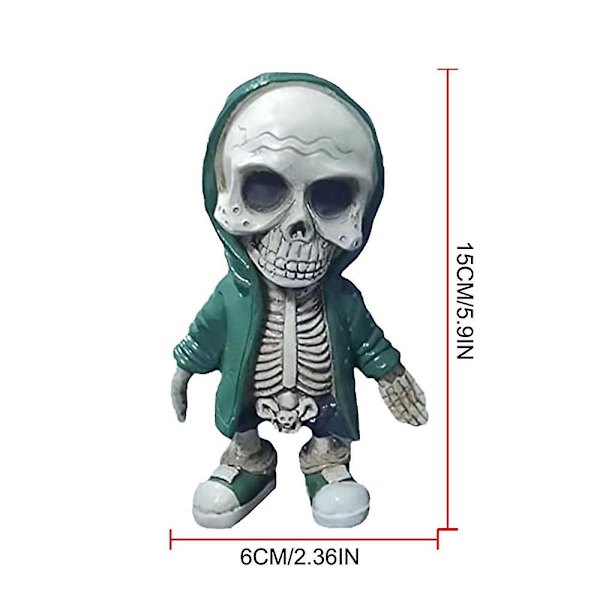 Gotisk hodeskalle Skulptur Harpiksfigur Skulptur Dukkedekor Hodehode Statue Visning Håndarbeid Hjemmeinnredning samleobjekt C