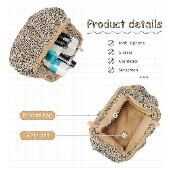 Stråpung til kvinder - Cloud Dumpling Pouch Crossbody Skuldertaske til sommerstrand