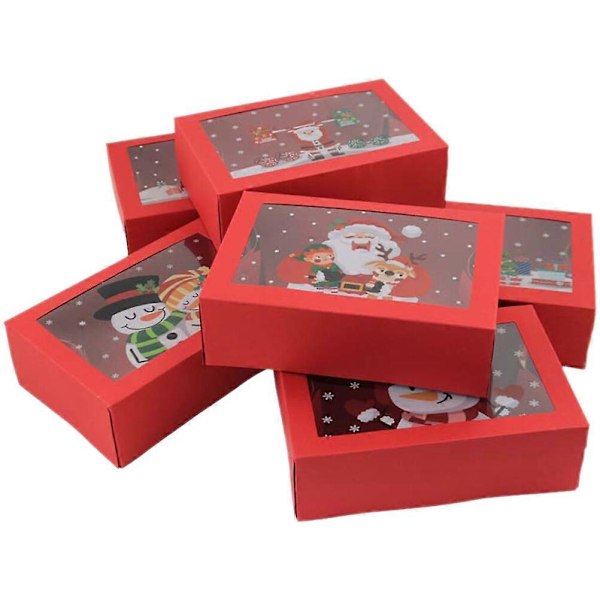 6 st Julkakor Presentförpackningar Julklappsförpackningar Julgodispåsar