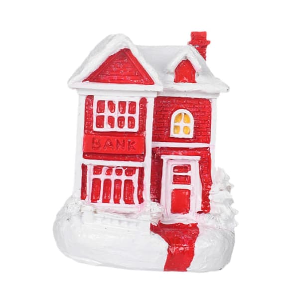 2x Mini Jule Sne Hus Dekorationer Håndværk Julepynt til Skrivebord