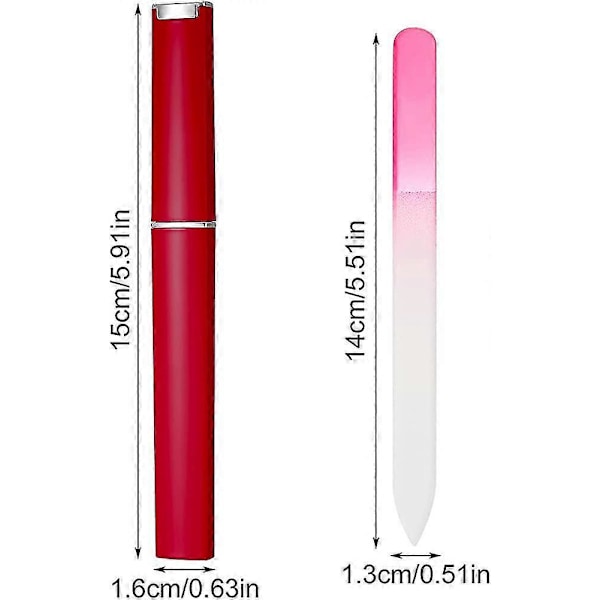 5-pak Glas Neglefil, Professionel Krystal Neglefil, Flerfarvet Krystal Neglefil