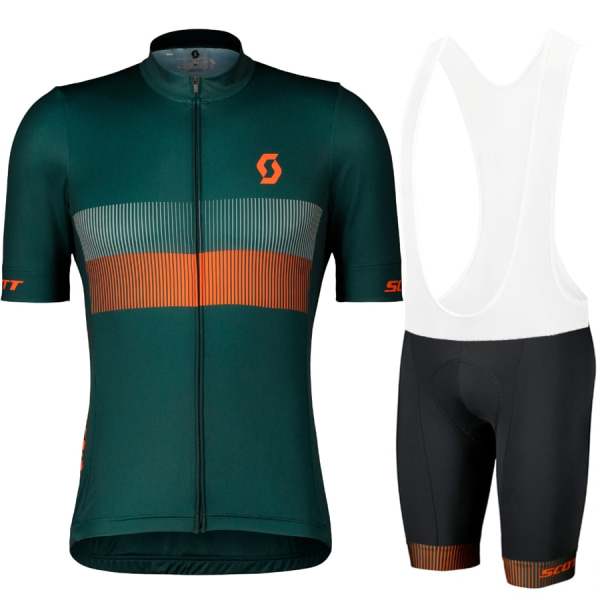 Scott Sykkeluniform for menn Mann Sommertrøyebukser Sportsklær Komplette klær Herresett Jakke Mtb Gel Bluse Shorts Yellow Asian size - M