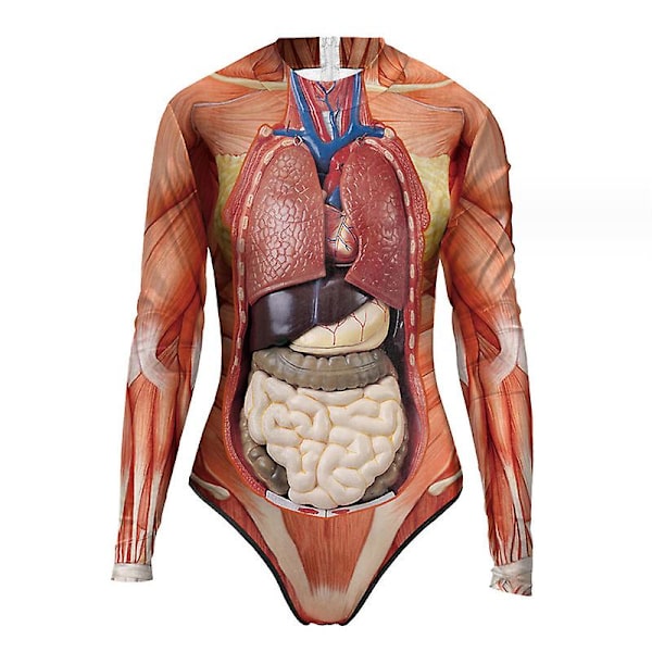 Halloween Kvinder Digital Skeleton Stram Badedragt i ét stykke med lynlås style 1 L-XL