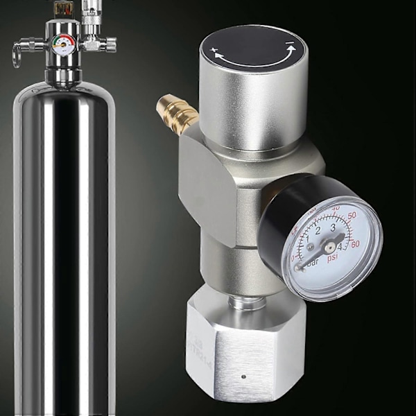 Hold Stabilt Tryk Tønderegulator, 2 I 1 Mini CO2 Gas Regulator Soda Trykmåler Mini Gas Regulator Med Adapter 3/8in Til TR21.4