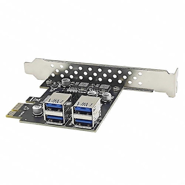 4 Port USB-A 5Gbps Utvidelseskort Adapter Riser for WIN7/10/11 LINUX