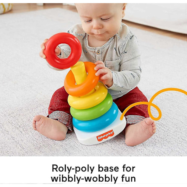 Rock-a-stack Babyleke, Klassisk Roly-poly Ringstableleke for spedbarn og småbarn?