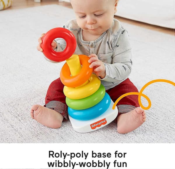 Rock-a-stack Babyleksak, Klassisk Stapelleksak med Ringar för Spädbarn och Småbarn?