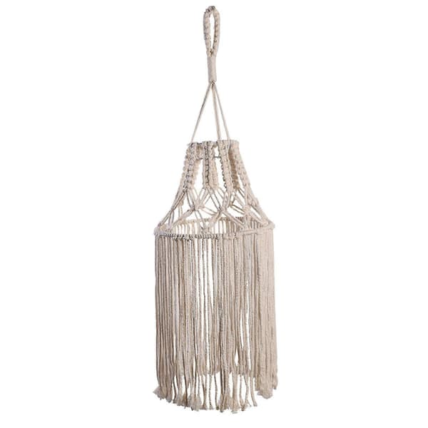 Boho Macrame Lampeskærm Hængende Vedhæng Vævede Kvaster Lysdæmper Gobeliner