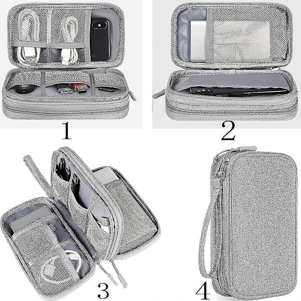 Multifunktionell Pennfodral Väska, Tålig Pennväska Stationery Pouch med Dragkedja (grå)