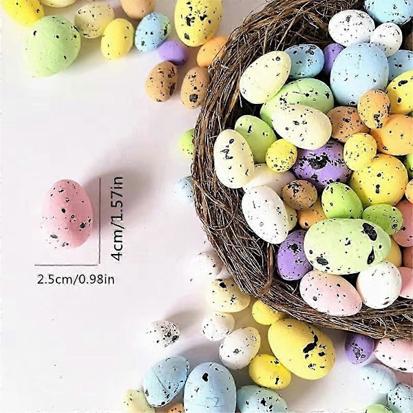Fusk Skum Påskägg Skum Miniatyr Påsk Dekorativ 100X Konstgjorda Påskfågelägg Skum Ornament för Påsk